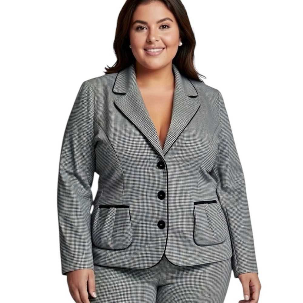 LINDOR Houndstooth Black & White Blazer